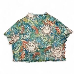 Multicoloured sun mesh crop top from Shein